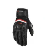Black racing glove with protective features